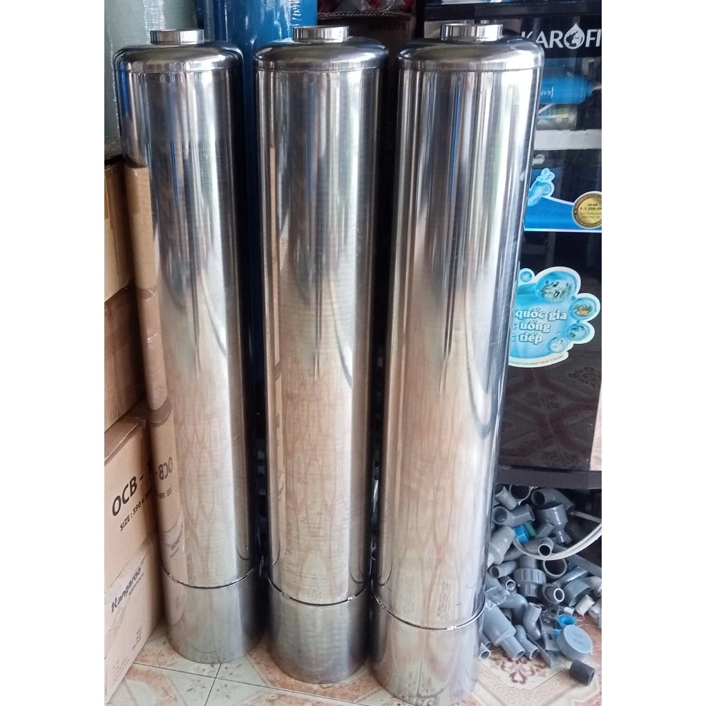 Cột lọc inox sử dụng van 3 ngã